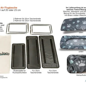 Flugtasche. Reisetasche für Haustiere. Transporttasche für Hunde und Katzen. Annitano AIR Hundeflugtasche.