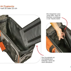 Flugtasche. Reisetasche für Haustiere. Transporttasche für Hunde und Katzen. Annitano AIR Hundeflugtasche.