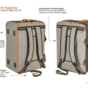 Flugtasche. Reisetasche für Haustiere. Transporttasche für Hunde und Katzen. Annitano AIR Hundeflugtasche.